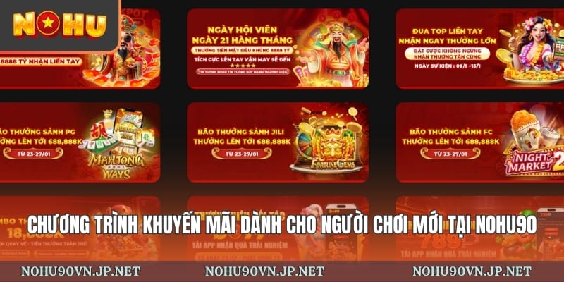 chương trình khuyến mãi dành cho người chơi mới tại Nohu90